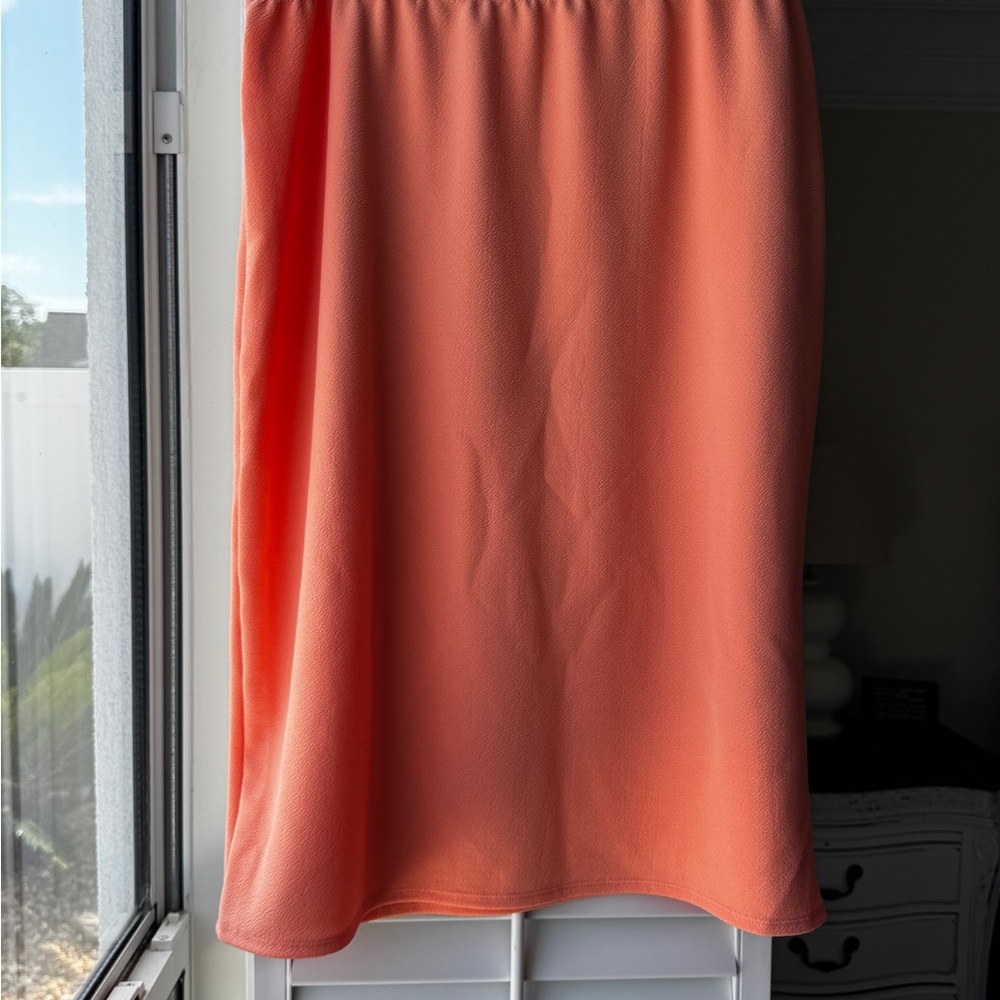 Coral Pencil Midi Skirt for Everyday Wear